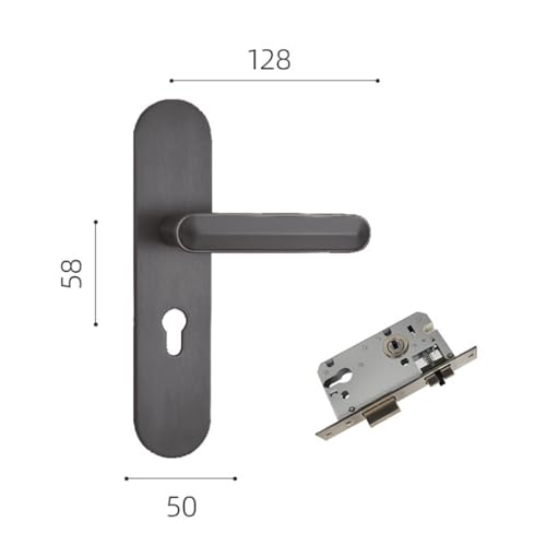 Serrure en alliage de zinc robuste pour porte intérieure grise - 4