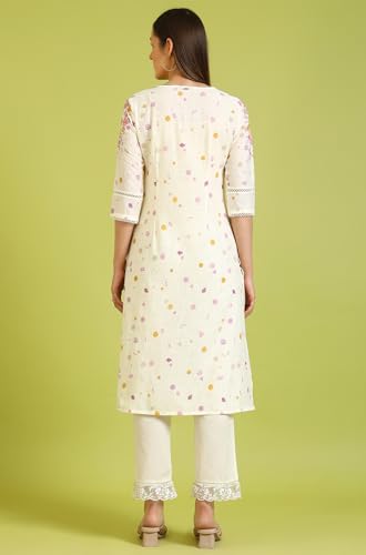 Image of W for Woman Solid Straight Pure Cotton Kurta