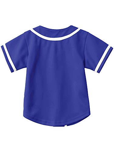 Hat and Beyond Kids Baseball Button Down Jersey (10T, 05up01_Royal Blue/White)