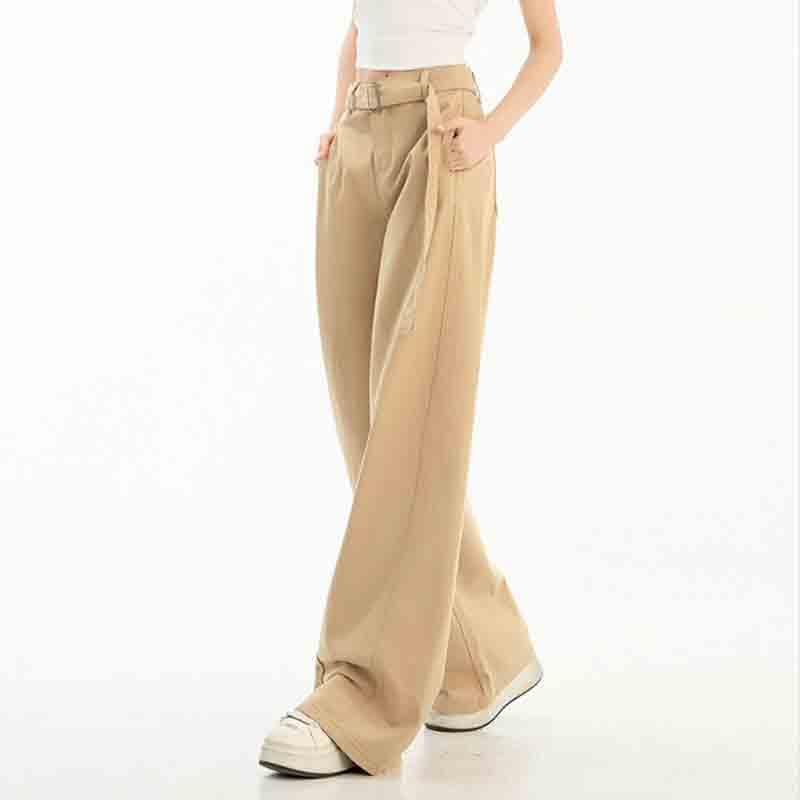 Women's Retro Waistband Wide Leg Pants Straight Leg Hanging Casual Pants high Waisted Jeans for Women2
