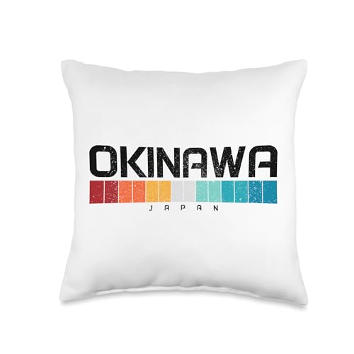 Okinawa Japan - Japanese Souvenirs Co. Okinawa Japan Vintage Retro Japanese Souvenir Throw Pillow, 16x16, Multicolor
