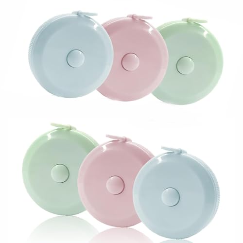6 Packs Soft Sewing Tape Measure,Tape Measuring for Body Measuring,60 Inch/1.5M Mini Measurement Tape, Fabric and Cloth Tape Measure,Handy (3 Color)