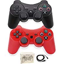 Kolopc Wireless Controller Compatible For Ps3 Console, Double Vibration, 6-Axis Gyro Sensor, Upgraded Joystick Motion Gamepad With Charging Cable(Pack Of 2,White And Gold) #TOP6