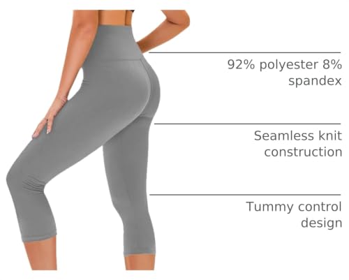 Image of TNNZEET Capri Leggings for Women - Tummy Control High Waisted Soft Yoga Pants for Gym Workout