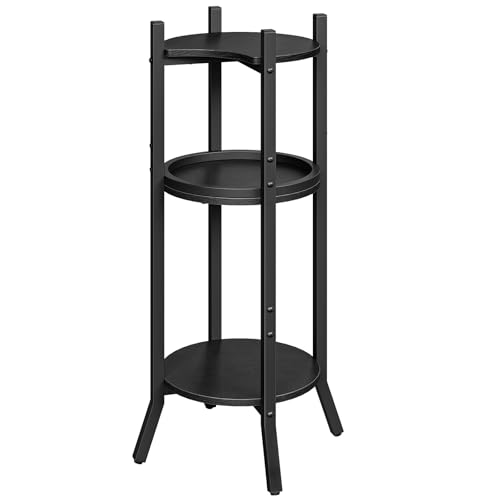 HOOBRO Water Dispenser Stand, 5 Gallon Water Jug Holder, 3-Tier Water Bottle Holder Organizer, with 2 Round Shelves, for Small Spaces, Kitchen, Living Room, Office, Black BB07ST01