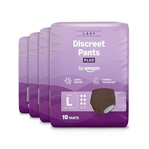 by Amazon Lady Pants Plus Large – 40 Pants (4 Packungen à 10 Stück), Schwarz