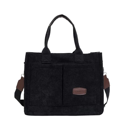 Women's Corduroy Tote Bag Large Crossbody Shoulder Bag Durable Top Handle Satchel Bag Outdoor Travel Handbag and Purse