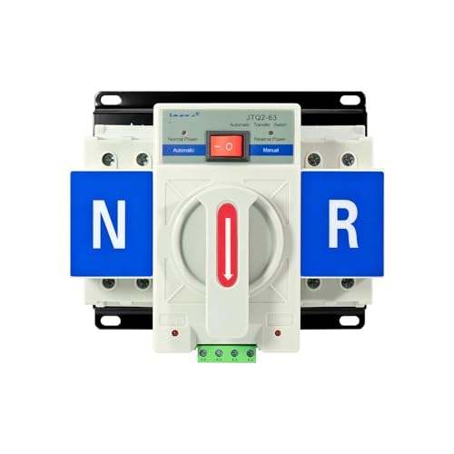 Interruptor de transferencia automática ATS 2P 63A para fuente de alimentación dual en carril DIN