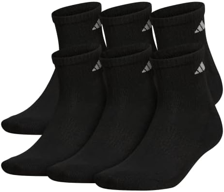 adidas メンズ アスレチック クォーターソックス (6枚パック)