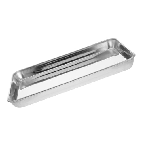 Mipcase Bandeja De Acero Inoxidable Bandejas De Galletas Sartén Bandeja De Postre Platos De Restaurante Sartenes Para Horno Tostador Bandejas Metalicas Para Comida Plata Acero Inoxidable