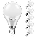 Eslas E14 LED Light Bulb Cool White, Globe Bulb SES 6W, Small Edison Screw G45 Golf Ball Bulb, 60W Incandescent Equivalent, P45 6000K 600lm, Non-dimmable, 6 Pack