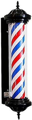 Lampe murale extérieure LED barbershop rétro rouge et blanche pour enseigne de salon de coiffure