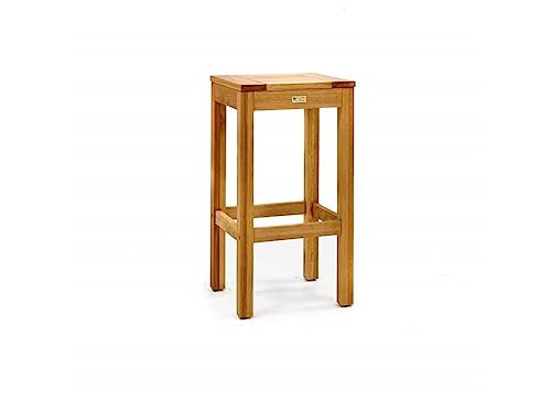 Image of Classic Solid Wood Saddle-Seat Kitchen Counter Stool Set of one| Dark Teak Wood Polish | Bar Stool | Bar Chair | Haigh Stool (Desgin-6)