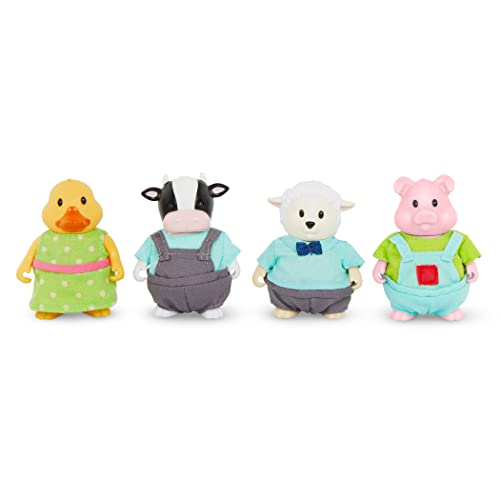 Li’l Woodzeez – Friendz Club Farm Set – Duck, Sheep, Pig, Cow – Set of 4 Collectible Posable Doll Figures – Pretend Play Gift Toy for Kids Age 3+