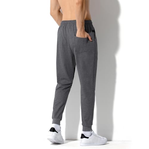 Men's Cotton Sweatpants Joggers with Pockets and Drawstring Athletic Pants for Workout3