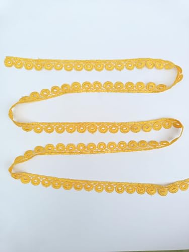 Image of Swag Polyester Lace, Border Lace, Cotton Lace, Gota Patti Lace (9 Meter, Yellow)