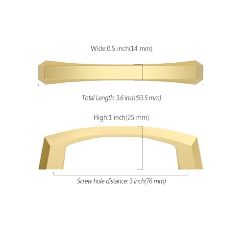 Image of 10 Pack Gold Cabinet Pulls 3 Inch Cabinet Handles Kitchen Cabinet Hardware Gold Kitchen Handles for Cabinets Gold Drawer Pulls Kitchen Pulls