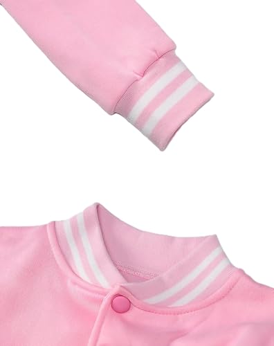 Jacketzone Womens Cropped Varsity Letterman Highschool Girls Ladies Bomber Jacket3