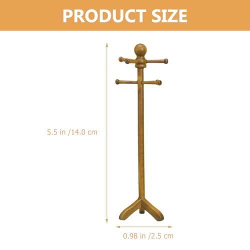 LOGOFUN Dollhouse Black Hat and Coat Rack Stand Mini Clothes Rack 1:12 Scale Vintage Hat Stand Miniature Clothes Hanger for Dollhouse Accessories