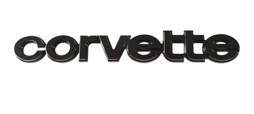 Image of Replacement for Corvette 1980-1982 C3 Rear Bumper Emblem Badge Script Corvette New (Black)