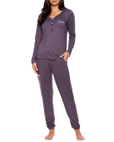bebe Womens Pajama Set with Pockets - Long Sleeve Shirt and Pajama Pants Pj Set