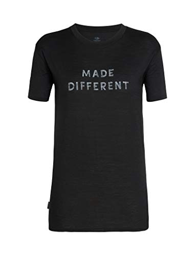 Icebreaker Merino Women's Tech Lite Short Sleeve Crew Neck Shirt, Black, Medium