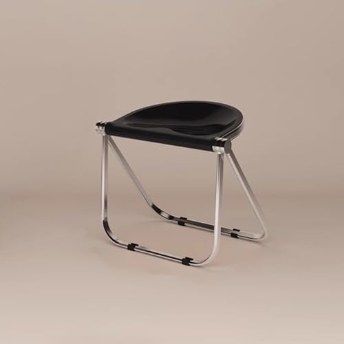 URYWTXY Taburete Plegable en Acrílico, Banqueta con Alfombrilla Antideslizante, Taburete Ergonómico, para Salón, Cocina, Dormitorio, Jardín, Capacidad de Carga de 200 kg, 55x42x46 cm