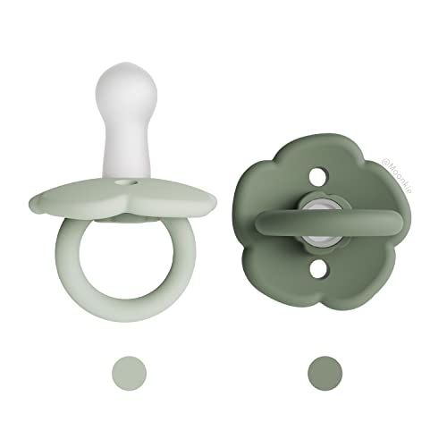Image of Moonkie Pacifiers Set of 2, BPA-Free Comfy Safe Baby Pacifier with Large Air Holes, Newborn Essentials 6 Months Up
