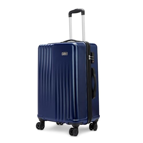 Image of Safari Ryder TSA Lock 8 Wheels 69 Cms Medium Check-in Trolley Bag Hard Case Polycarbonate 360 Degree Wheeling System Luggage, Midnight Blue