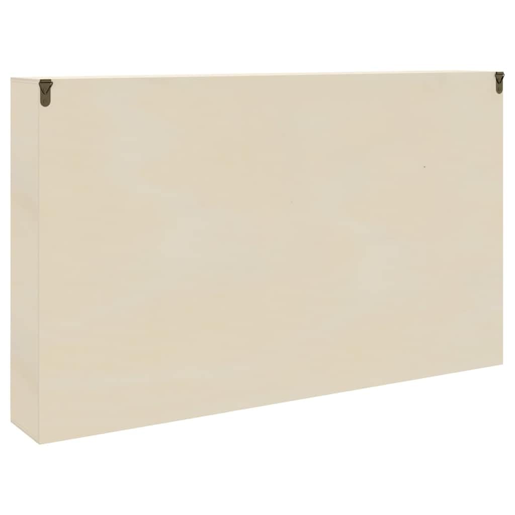Wandregal Holz-Sammelvitrine 60×8,5×37 cm Braun Sperrholz Massiv strukturiert mit Schweberegal-Design platzsparende Bücherregal-Alternative für Wohnzimmer Büro Flur