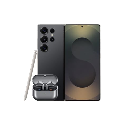 Samsung Galaxy S25 Ultra AI Smartphone, 12GB Memory, 512GB Storage, S Pen Included, Titanium Black and Galaxy Buds3, Grey (UK Version)