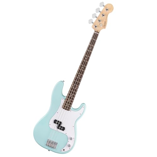 Squier by Fender Debut Collection Precision Bass, Laurel-Griffbrett, Weißes Schlagbrett, Daphne Blue Squier by Fender Debut Collection Precision Bass, Laurel-Griffbrett, Weißes Schlagbrett, Daphne Blue