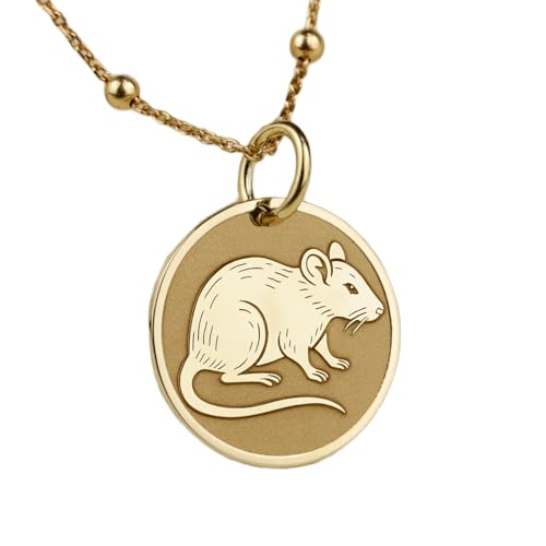 Collier signe du Rat et pendentif zodiaque en argent 925 amulette horoscope chinois