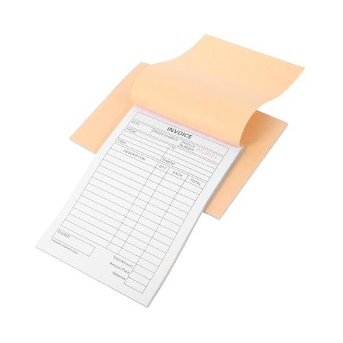 NUOBESTY 2stücke Pack Kleine Business Rechnungsbuch Quittungsbuch Dreifachkopie Durchschreibepapier Auftragsmanagement Finanzdokumentation Büroartikel Rechnungspad