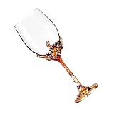 SHINEOFI Copa de Vino Esmaltada de Cristal 350 Ml para Hogar y Boda Cáliz de Vino Tinto Decorativo Resistente Copa de Whisky para Interiores y Exteriores