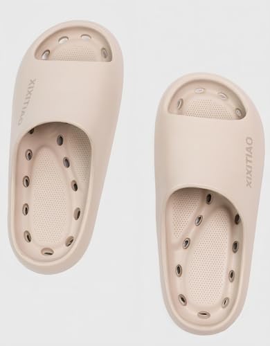 Image of XIXITIAO Shower Shoes Women Men Non Slip,Quick Drying Shower Shoes with Holes,Slippers for Bathroom,College Dorm,Gym,Travel,and Hospital,Soft EVA,Lightweight,Anti Slip,Toe Protection