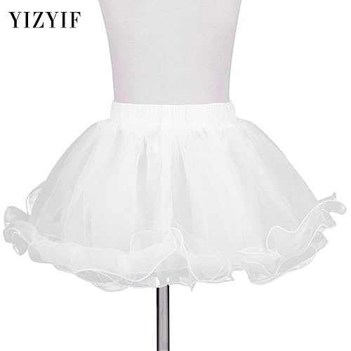 YiZYiF Little Girls Wedding Flower Girl Bouffant Half Slip Skirt 3 Layers Tutu Ruffles Crinoline Petticoat2