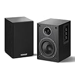 HZHZSP Active Bookshelf Speakers with 4" Woofer & 1" Silk Dome Tweeter – Powered Stereo Hi-Fi Speakers for Turntable, PC, TV | RCA & USB-C & BT 5.3 Input | 2.0 Desktop Studio Monitor – Black