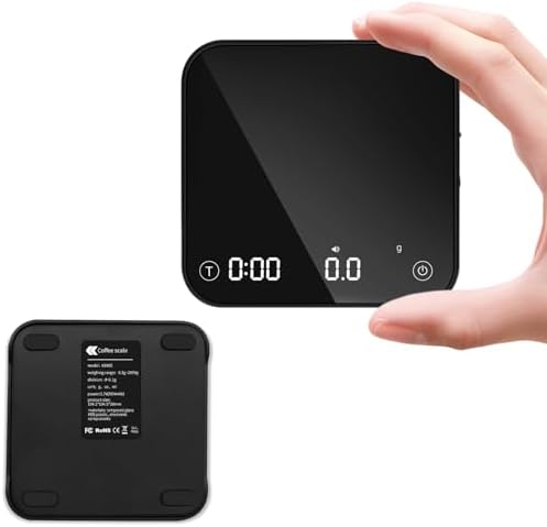Mini Coffee Scale with Timer Automatic, 0.1g/2000g Rechargeable Precision Espresso Scale