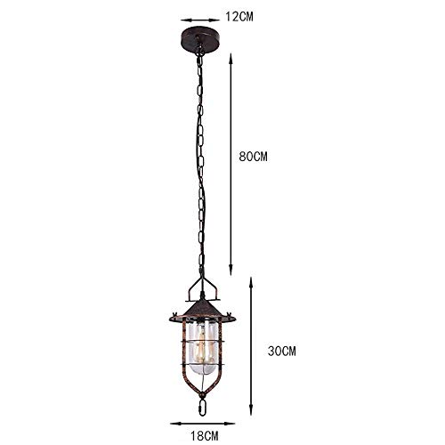 Lámpara de techo vintage industrial E27 con pantalla de vidrio para cocina 8
