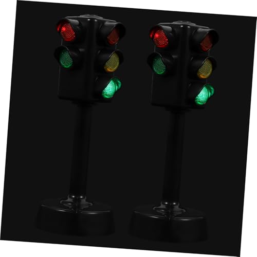 FRCOLOR 2個 交通信号モデルおもちゃ 教育用信号機 幼児向け道路標識学習 音光付き 遊び 教育 家 店舗用