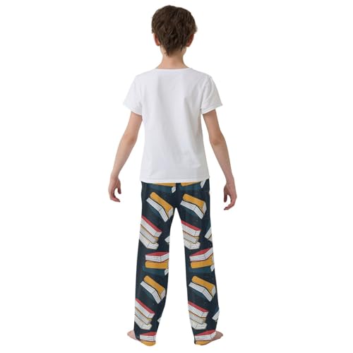 Hand Drawn Colorful Books Boys Pants for Kids Jogger Pants with Pockets S-XL3