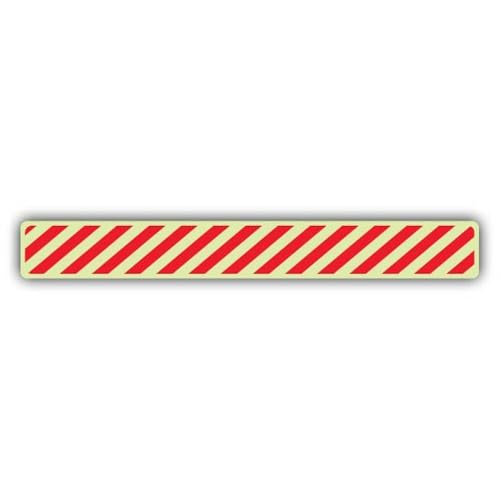 Bande de marquage photoluminescente chevron rouge 1000x125mm