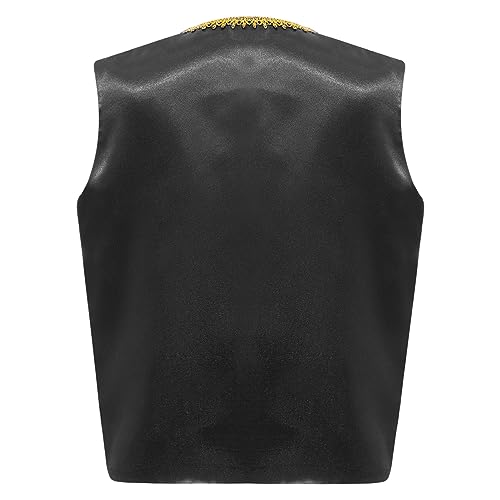 Boys Medieval Steampunk Vest Arabian Prince Pretend Dressy Waistcoat for Fancy Party Halloween2