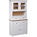 Produktbild vidaXL Panama-Kiefer Massiv Highboard mit 4 Schubladen 4 Türen Rustikal Kommode Anrichte Schrank Vitrine Standschrank Weiß 93x40,5x180cm