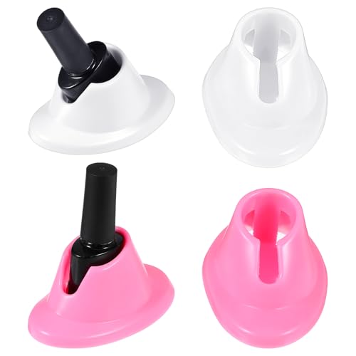 Gjinxi 4PCS Soft Rubber Nail Polish Bottle Holder Nail Polishes Stand Anti-spill Bottle Stand Painting Manicure Display Tools Non Tippable Nail Art Supplies for Nail Polish Organizer Accessories