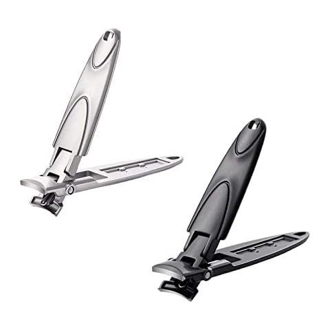 Ultra-Thin Portable Nail Clippers ,Stainless Steel Foldable Nail Cutter,Ultra Thin Fingernail Toenail Clippers ,Anti-Splash Nail Clippers,Manicure Pedicure Tool (Siver) Cover