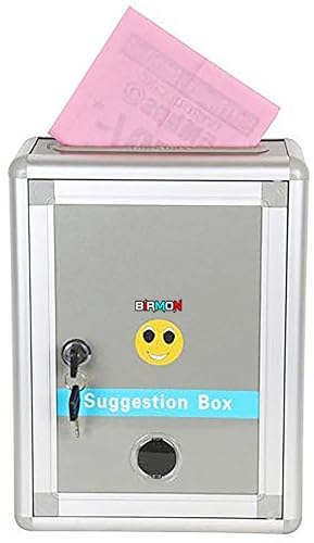 Image of Plastic Suggestion /Letter /Complaint /Donation Box With Two Key Lock - Wall Mountable (Silver)