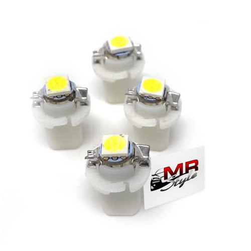 MR-Style - 4 luci a LED ad alta potenza, compatibili con Smart Fortwo 450 e adesivi, colore bianco caldo