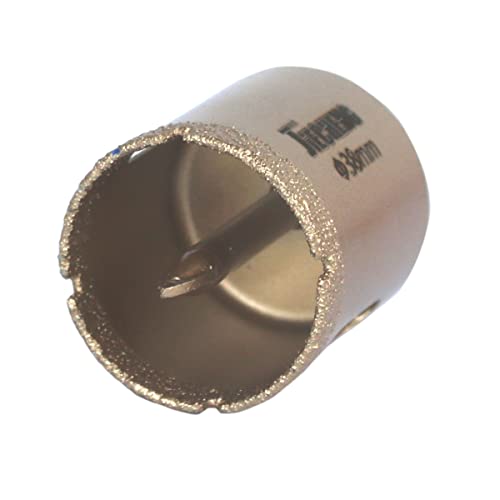 Image of Brazed Diamond 1-1 /2 inch Hole Saw with Center Drill Bit | Ceramic, Porcelain, Tile, Glass, Granite Quartz, Marble, Gemstone, Dry Drilling, 38mm